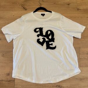 White Love Graphic Tee 1x